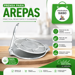 🫓 Pataconera de Aluminio #3 de 23cm ✨ Prensa Patacón Profesional y Resistente | Cocción Perfecta y Fácil de Usar 👨‍🍳✅