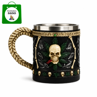 💀 Mug Metálico de Calavera ✨ Taza Gothic Resistente y Original | Ideal para Café, Bebidas y Coleccionistas 🖤☕