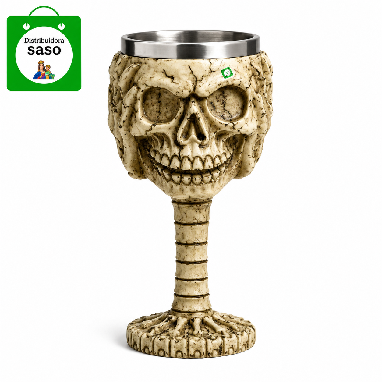 💀 Copa de Vino Metálica con Diseño de Calavera ✨ Cáliz Gothic Elegante y Resistente | Original e Ideal para Coleccionistas y Regalo 🖤🍷