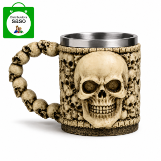 💀 Mug Metálico de Calavera ✨ Taza Gothic Resistente y Original | Ideal para Café, Bebidas y Coleccionistas 🖤☕