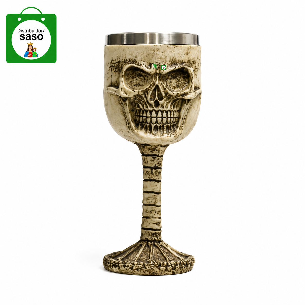 💀 Copa de Vino Metálica con Diseño de Calavera ✨ Cáliz Gothic Elegante y Resistente | Original e Ideal para Coleccionistas y Regalo 🖤🍷