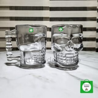 vaso cervecero de cristal de calavera color transparente