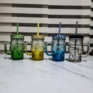 juego x 4 vasos pitillo de calavera