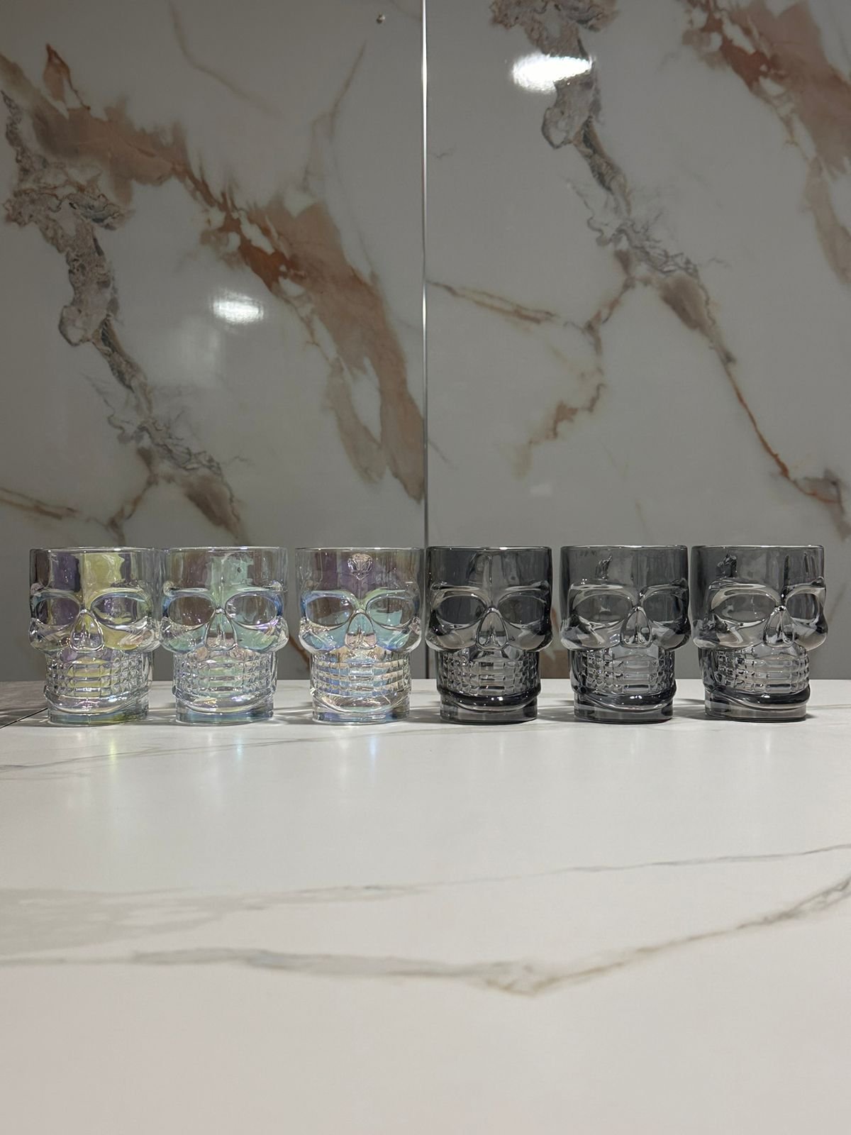 juego x 6 vasos cerveceros de calavera de 500ml colores surtidos