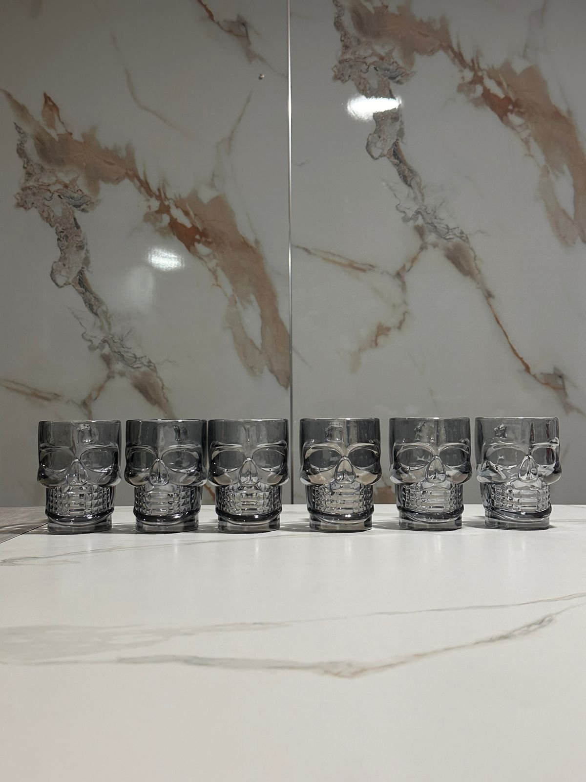 💀 Juego x6 Vasos Cerveceros Calavera 500ml Negro ✨ Set Gothic Elegante y Resistente | Ideal para Fiestas, Bares y Regalo Único 🖤🍺⚡