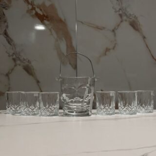 hielera de calavera mas 6 vasos whikeros de diseño elegante