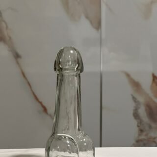 vaso de cristal en forma de pene color transparente