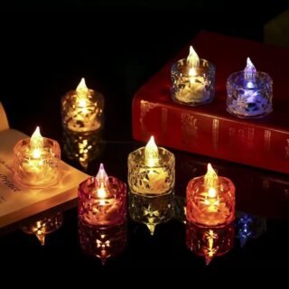 mini velas de pilas de colores