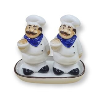 juego de saleros ceramicos de chef