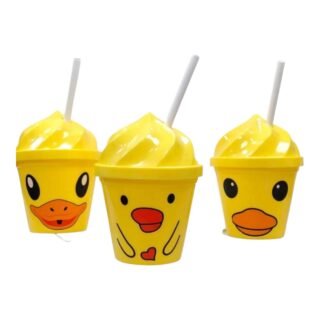 vaso pitillo con diseño de pato