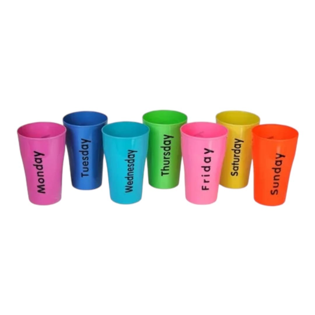 🥤 Juego x7 Vasos Plásticos ✨ Set de Vasos Resistentes y Reutilizables | Ideales para Hogar, Fiestas y Uso Diario 🎉✅