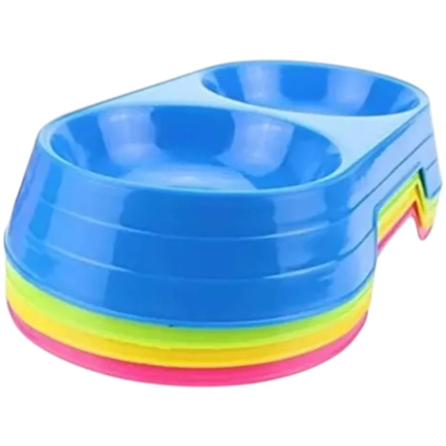 🐾 Plato Doble para Mascotas Pequeñas ✨ Comedero y Bebedero 2 en 1 | Antideslizante y Fácil de Limpiar 🐶🐱