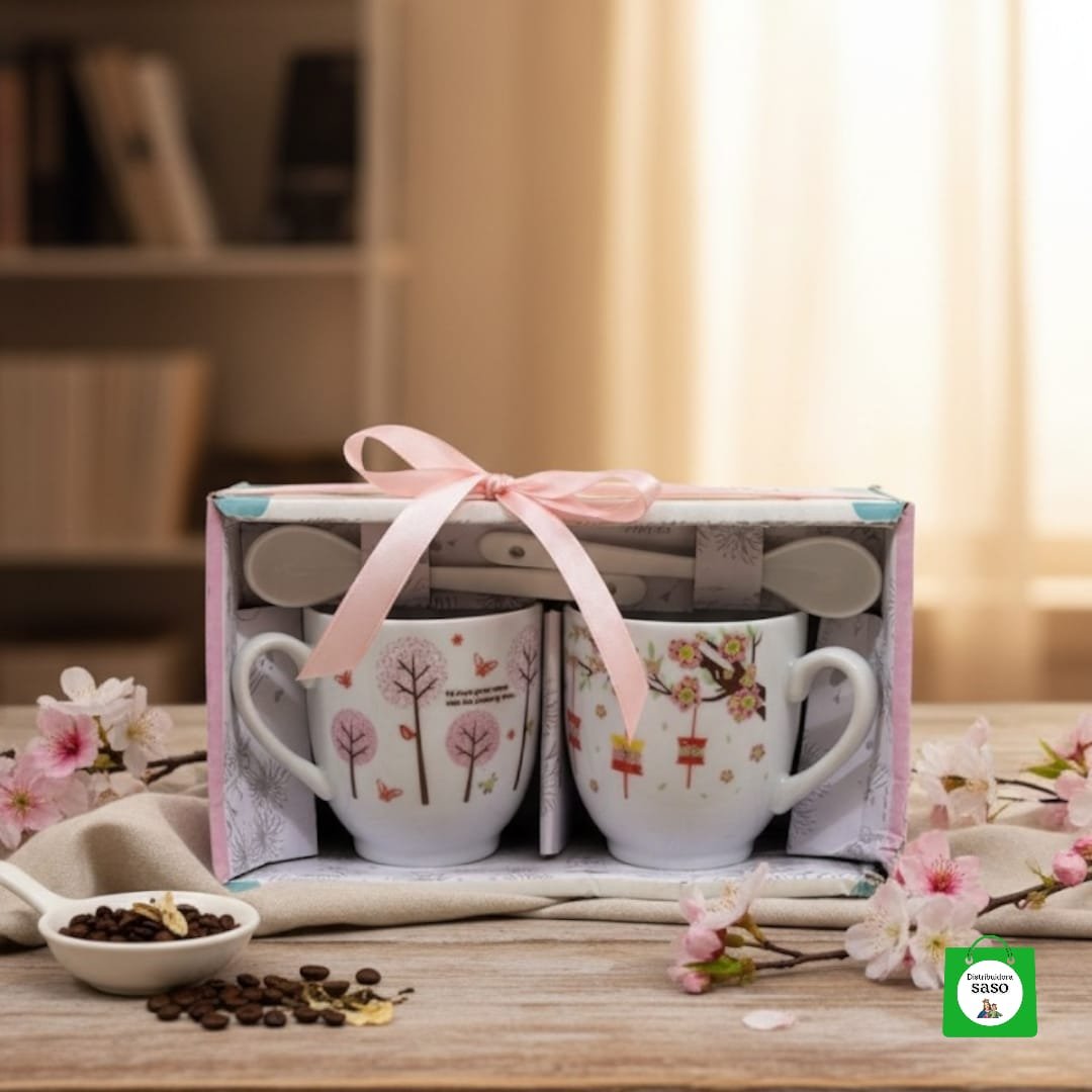 ☕ Juego de Pocillos Tinteros con Cucharas ✨ Set de Tazas Espresso Elegantes | Ideal para Café, Regalo y Decoración 🥄🎁