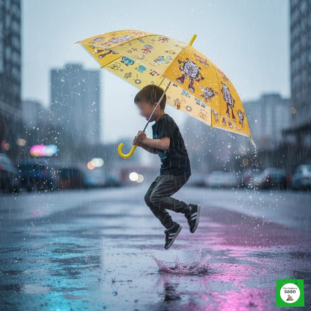 ⛱️ Sombrilla Plástica para Niños ✨ Paraguas Infantil Resistente | Colores y Diseños Divertidos 🌈🦸