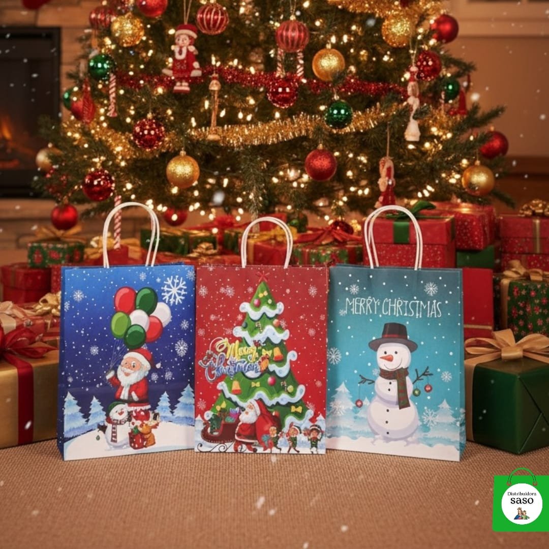 bolsa de regalo de navidad de papel