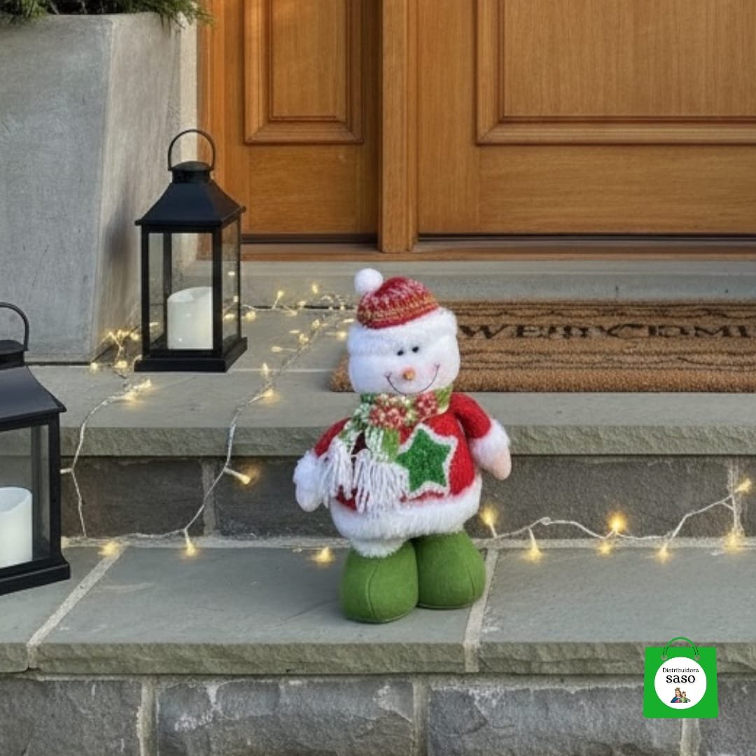 muñeco de nieve patas largas de navidad