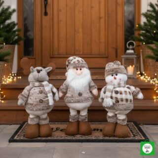 trio de muñecos patas largas de navidad