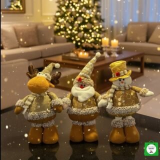 trio de muñecos patas largas de navidad