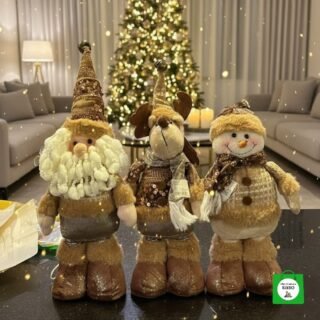 trio de muñecos patas largas de navidad