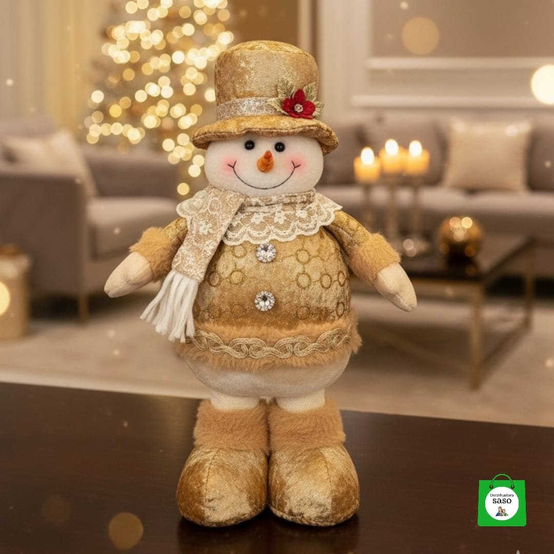 muñeco de nieve patas largas de navidad