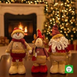 trio de muñecos patas largas de navidad