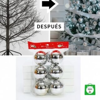 bola de navidad plateada 6cm