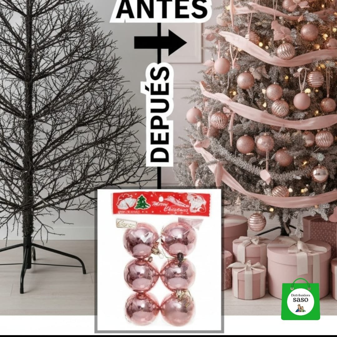 bola de navidad rosa 6cm