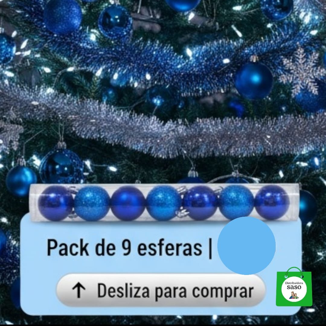bola de navidad color azul 10cm