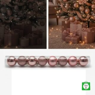 bola de navidad color rosado 10cm