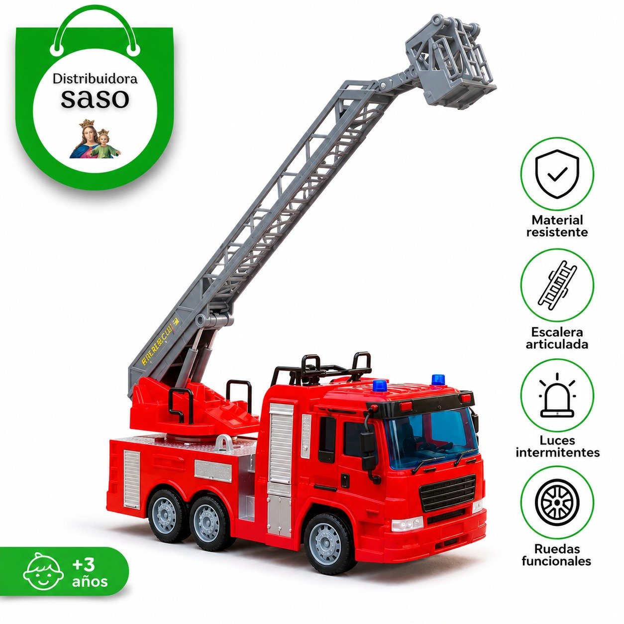 🚒 Camión de Bomberos a Control Remoto ✨ Juguete RC con Luces y Sonido | Diversión Garantizada para Niños 🎮🔥