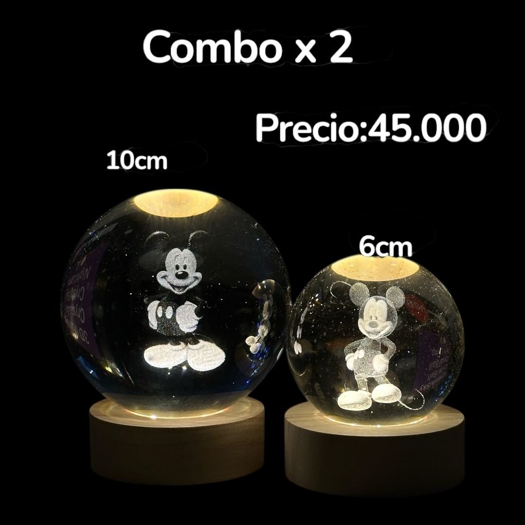 dúo de esferas de Mike mouse de 6 cm y 10cm