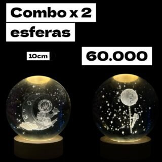 dúo de esfera de luz de astronautas de 10cm