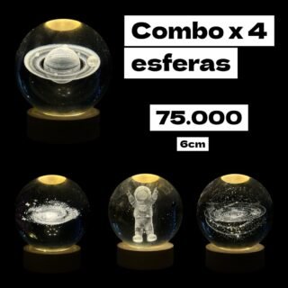 combo de 4 esferas con motivo del universo y el espacio de 6cm