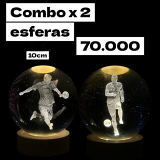 dúo de esferas de Messi y cristiano Ronaldo de 10cm