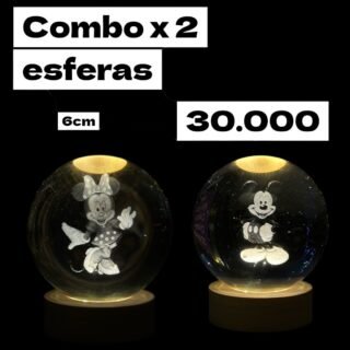 dúo de esferas de Mike y mini mouse de 6cm