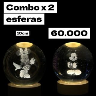 dúo de esferas de Mike y mini mouse de 10cm