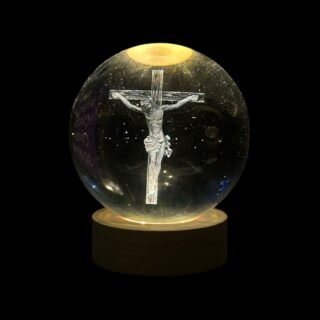 esfera de luz de jesus crucificado  de 10cm