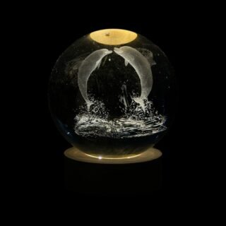 esfera de luz de delfines bailando de 10cm