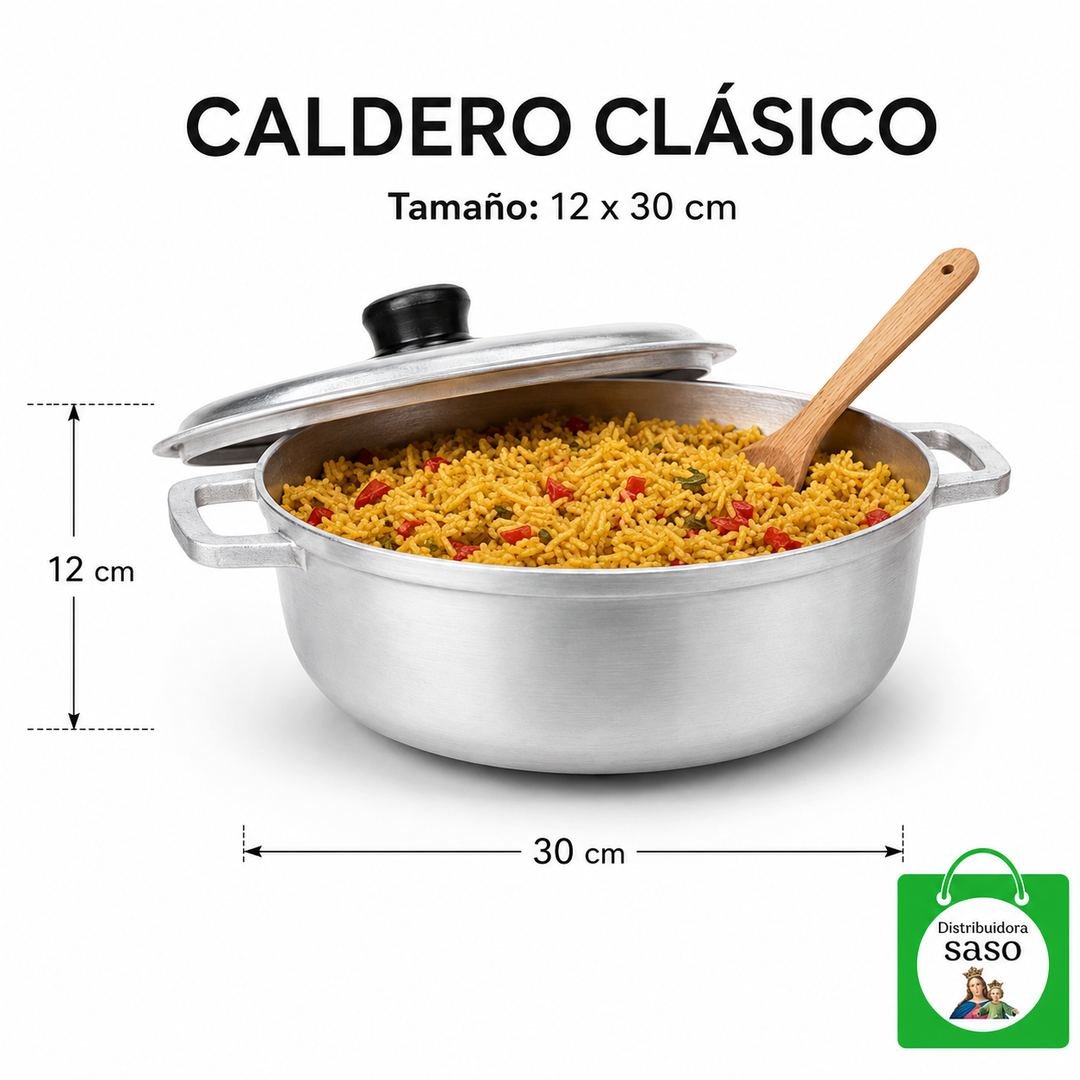 🍲🔥 Caldero Aluminio #10 con Tapa y Asas — El Clásico Infaltable Compatible con toda Estufa