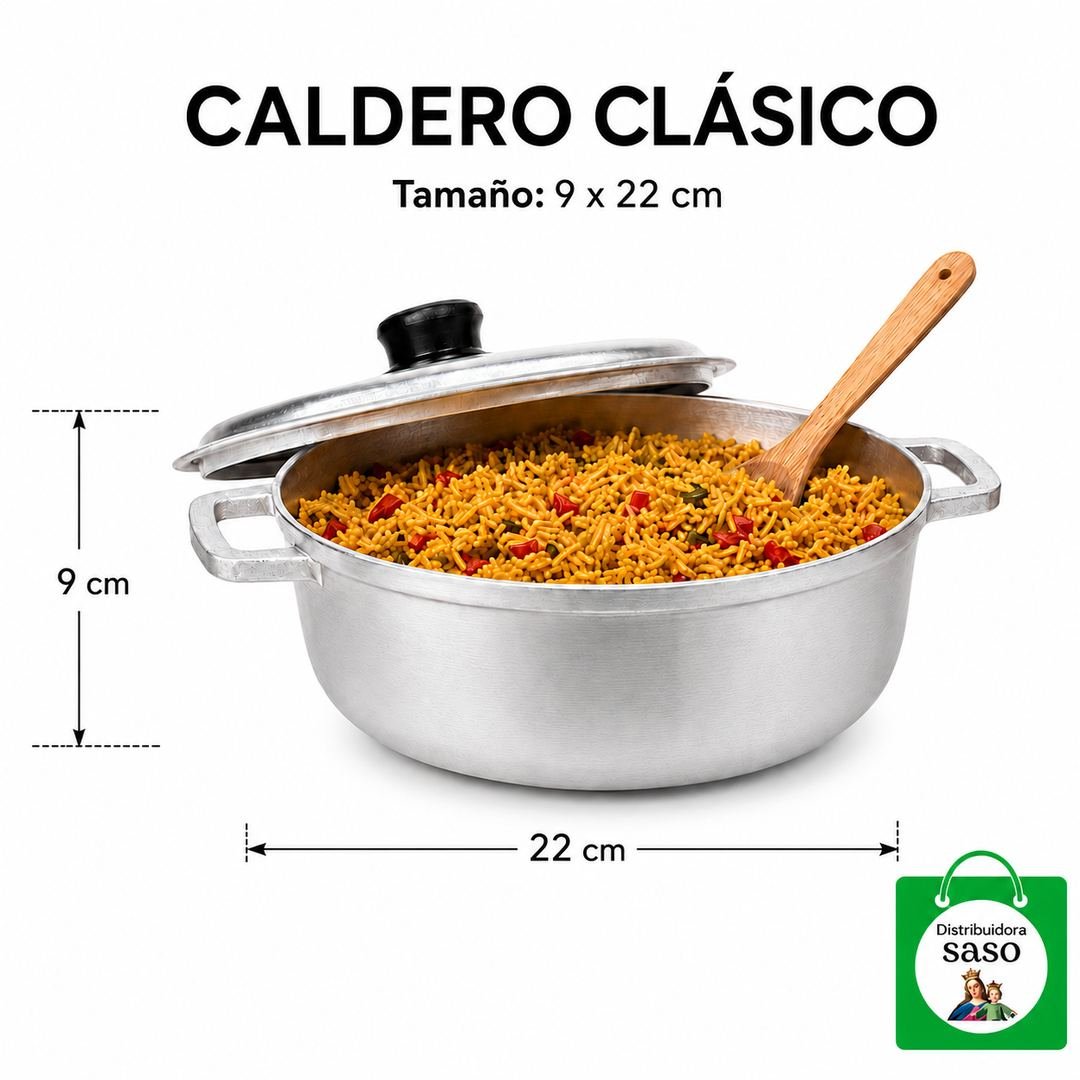 🍲🔥 Caldero Aluminio #4 con Tapa y Asas — El Clásico Infaltable Compatible con toda Estufa