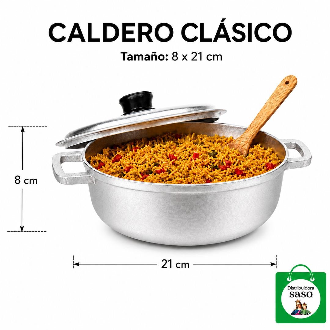 🍲🔥 Caldero Aluminio #2 con Tapa y Asas — El Clásico Infaltable Compatible con toda Estufa