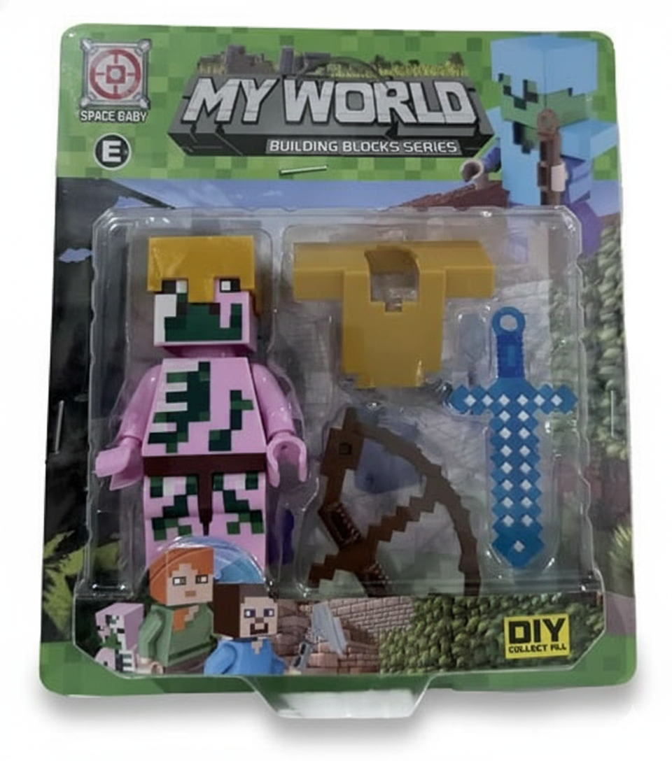 ⛏️🎮 Figura Armable Tipo Lego Minecraft — Construye tu Mundo Pixelado Bloque a Bloque