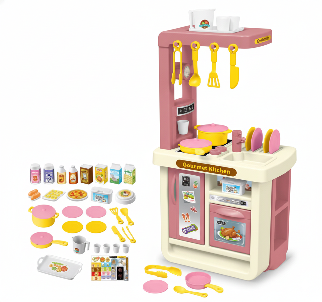 🍳👩🍳 Mini Cocina Infantil Completa con Accesorios y Alimentos de Juguete — El Sueño de toda Pequeña Chef