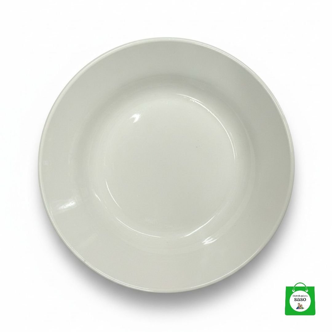 🍽️ Plato Hondo de Cerámica Blanca — Ideal para Sopas, Pastas y Guisos del Día a Día