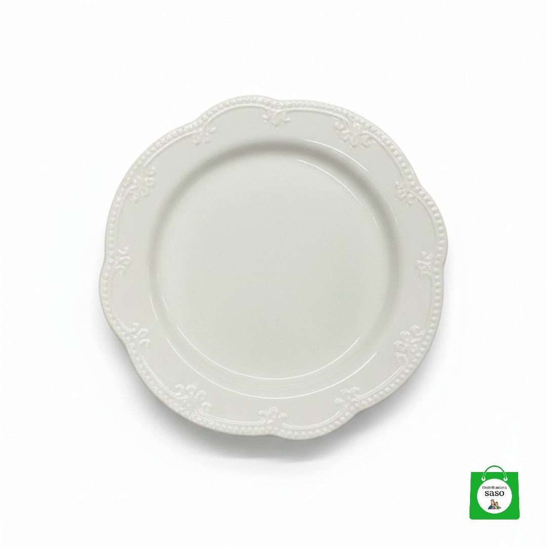 🍽️ Plato de Cerámica Blanco Clásico — Elegante, Resistente y Perfecto para Cualquier Comida