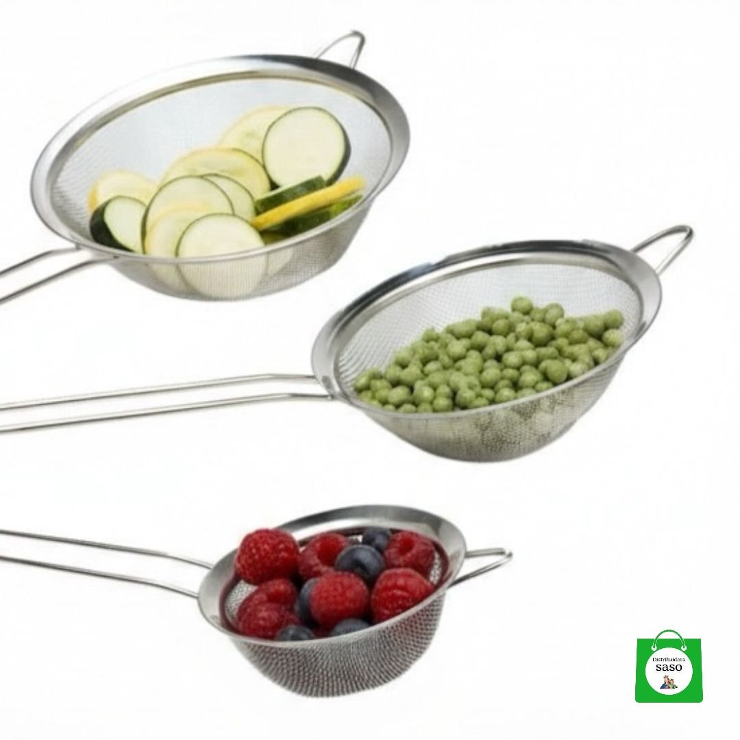 🧲 Set x3 Coladores Metálicos — Tamaños Diferentes para Cada Necesidad en tu Cocina