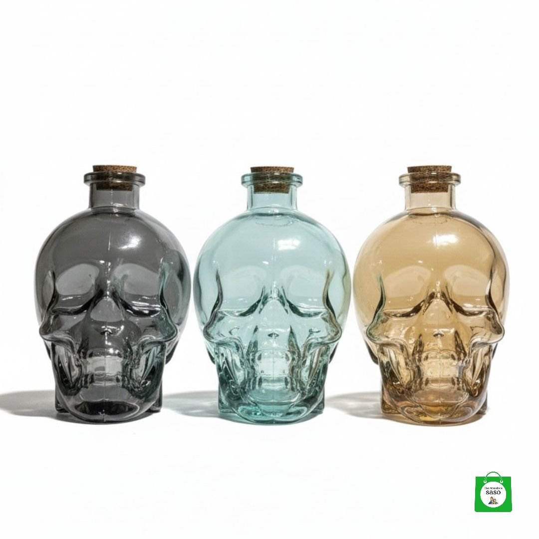 💀 Trio de Licoreras Calavera 750ml: Transparente + Negra + Dorada — La Colección Completa para el Verdadero Fan