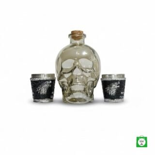 💀 Licorera Calavera Dorada + 2 Copas Winter Is Coming — Exclusivo Set para Brindar con Estilo Legendario