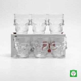 💀 Set x6 Copas Calavera Transparentes — Sirve con Estilo Gótico en tus Reuniones y Celebraciones