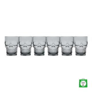 💀 Set x6 Vasos Cerveceros Calavera Negro 400ml — Actitud y Estilo para tus Noches de Brindis